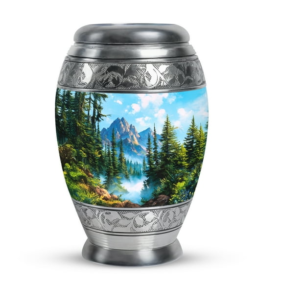 MUKTIVE Mountain Funeral Urn for Human Ashes Adult Men & Women, Keepsake Decorative Ashes for Male & Female, Mountain Urns for Burial, Cremation Urn for Mom & Dad (3 Inch)