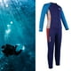 thumbnail image 2 of El traje de neopreno dividido embroma el traje de buceo termal de la cremallera frontal elástico de nylon del neopreno de 2,5m m Azul Marino XL, 2 of 8