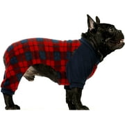 Fitwarm Plaid Dog Pajamas for Puppy Clothes Fleece Doggie Onesies Pet Jammies Cat Jumpsuits Medium