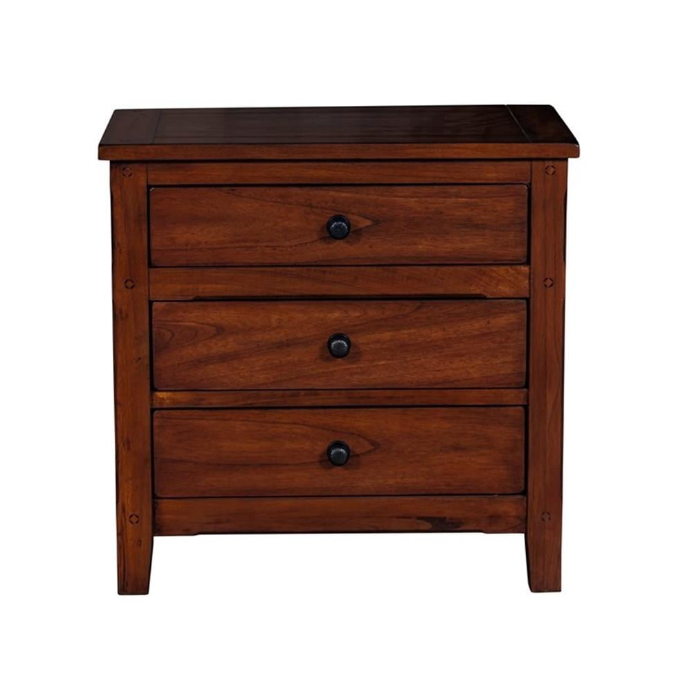 Sunny Designs Santa Fe 29" Petite Traditional Wood Night Stand in Dark Chocolate
