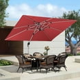 thumbnail image 3 of PURPLE LEAF 9 x 11FT Deluxe Rectangular Patio Umbrella with Base, Large Offset Cantilever Umbrella with 360° Rotation, Terra, 3 of 15