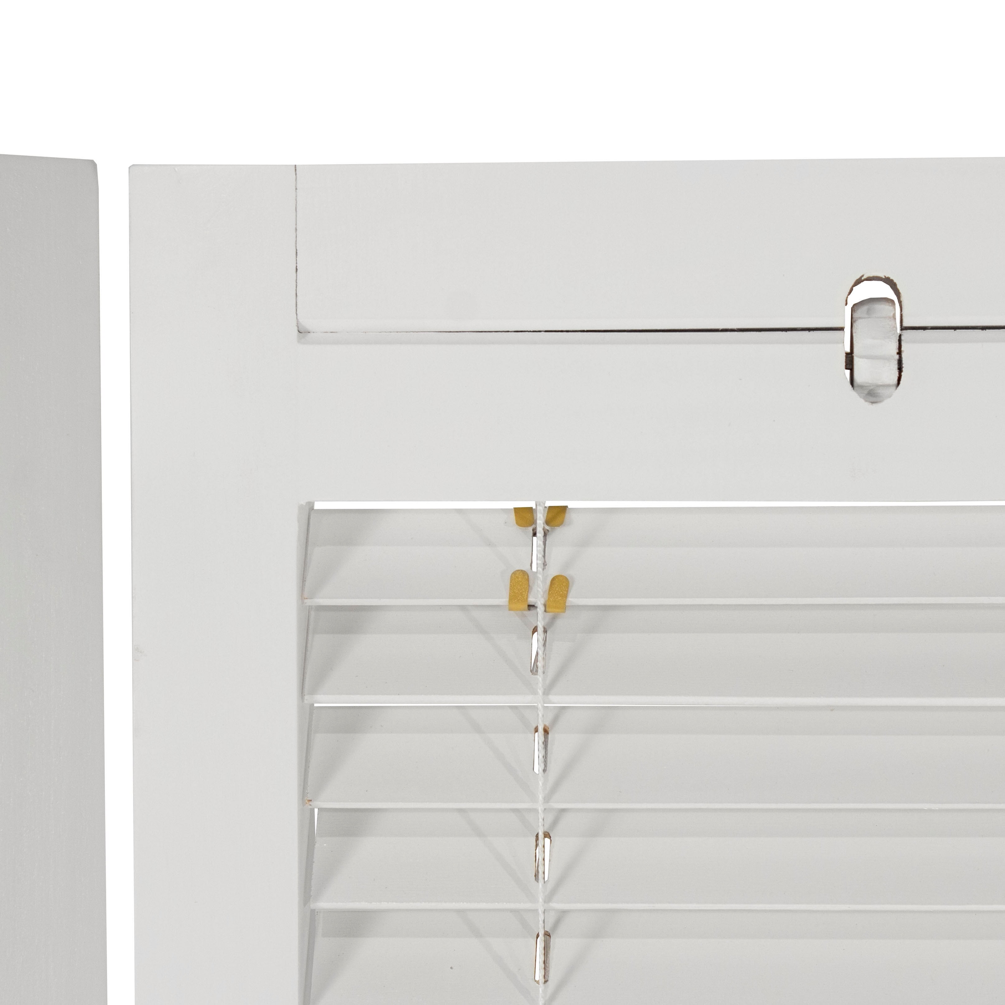 Red Lantern 6 ft. Tall White Shutter Room Divider - 4 Panel Freestanding