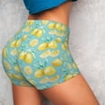 thumbnail image 4 of Goofa Yellow Lemon Printed Workout Shorts Women Seamless Scrunch Butt Lifting High Waisted Gym Booty Shorts Elastic Workout Shorts-X-Large, 4 of 8