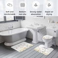 thumbnail image 5 of Spring Floral Bath Mat 3 Piece Bathroom Rug Set, Butterfly Summer Botanical Watercolor Non Slip Bath Rug Contour Mat and Toilet Lid Cover, Absorbent Shower Mats Soft Bath Rugs and Mats Sets, 5 of 8