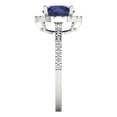 thumbnail image 3 of 1.8 ct Round Cut Simulated Blue Sapphire with Simulated Diamond Halo Accents 14K White Gold Womens Engagement Ring, 3 of 5