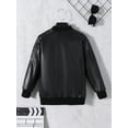 thumbnail image 5 of Boys Cool Regular Fit PU Leather Jacket, Comfortable Zip-up Outerwear For Fall And Winter, 5 of 9