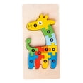 thumbnail image 3 of HILABEE Casse-Tête en Bois Animal Casse-Tête en Bois Jouet Animal Apprentissage Jouets Éducatifs Girafe Colorée, 3 of 9