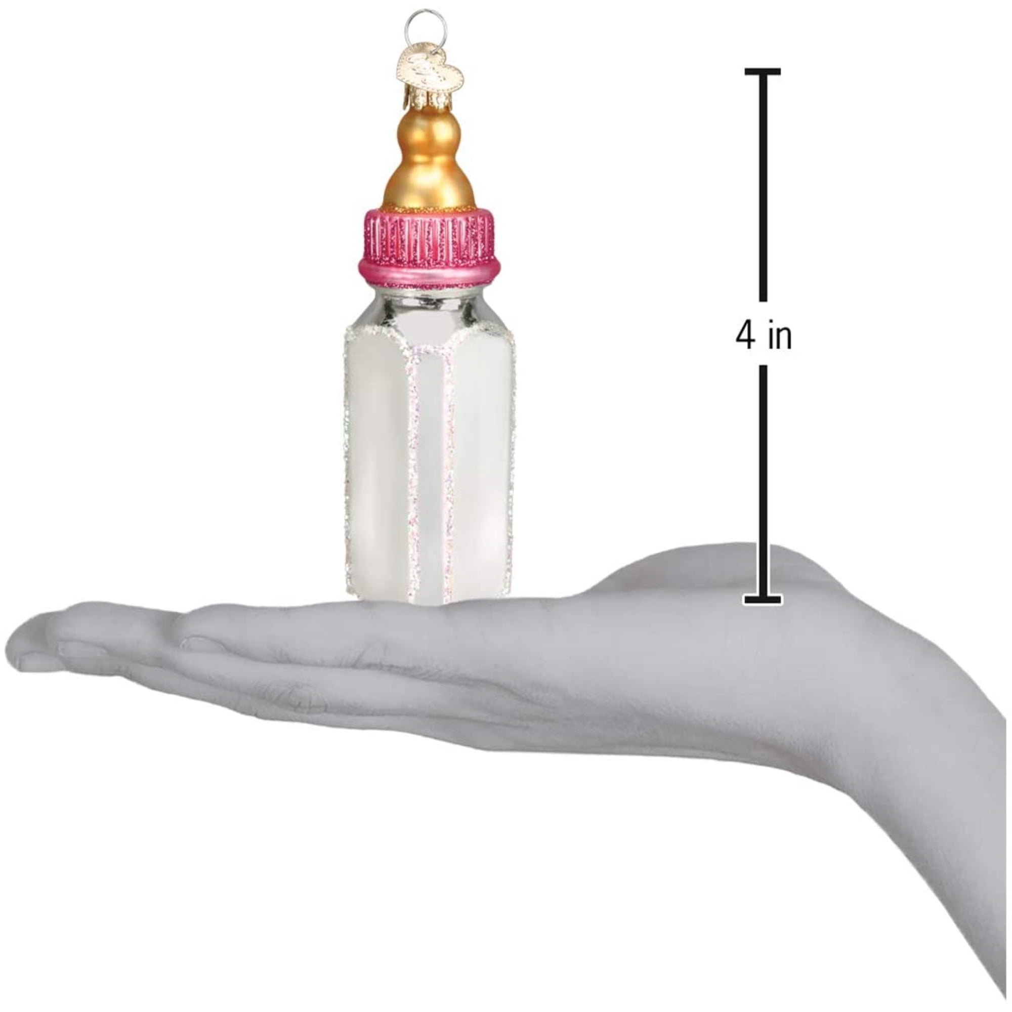 Old World Christmas Ornaments Girl Baby Bottle Glass Blown Ornaments for Christmas Tree