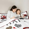 thumbnail image 5 of jejeloiu Valentine'S Day Gifts Bedding Comforter Set,Cartoon Loves Pattern Twin Comforter Sets,Red Black Checkered Bedding Set For Girls Kids,Ultra Soft Home Decor,2pcs, 5 of 8