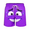 thumbnail image 5 of ibiyuan Funny Cartoon Face Print Swim Trunks Men Drawstring Waist Mens Bathing Suit Quickdry Elastic Waist Swimwear for Men Bathing Shorts, 5 of 5
