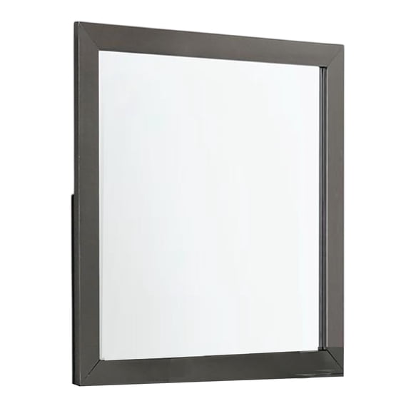 BenJara Aliso Dresser Mirror, Modern Metallic Gray Solid Wood Frame, 38 Inch
