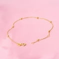 thumbnail image 5 of Solid 14K, 18K Gold Bracelets for Women, Real Gold Bead Thin Chain Bracelet, 5 of 8