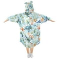 thumbnail image 2 of joogoo Wearable Blanket Hoodie for Watercolor Turtle Cartoon Flannel Sherpa Pocket 3-14 YR S, 2 of 7