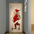thumbnail image 4 of Santa Door CoverStickers, Modern Art 3D Christmas Door Mural Sticker, Peel and Stick Vinyl Refrigerator Cover/Wrap Sticker, Removable Wallpaper,SP-F110,L(45x200cmx2Pcs), 4 of 15