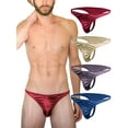 thumbnail image 2 of Men's Underwear Satin Silky Sexy Thong Small to Plus Sizes Multi-Pack, 2 of 5