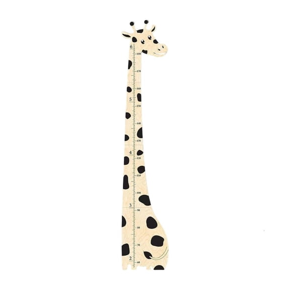 Milue Elegant Wooden Giraffe Growth Chart Kids Height Ruler Nursery Decoration