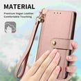 thumbnail image 2 of Wallet Case for Samsung Galaxy S25 Ultra Women Men, Durable PU Leather Magnetic Flip Lanyard Strap Wristlet Zipper Card Holder Kickstand Wallet Phone Case Cover Full Body Protection, Pink, 2 of 10