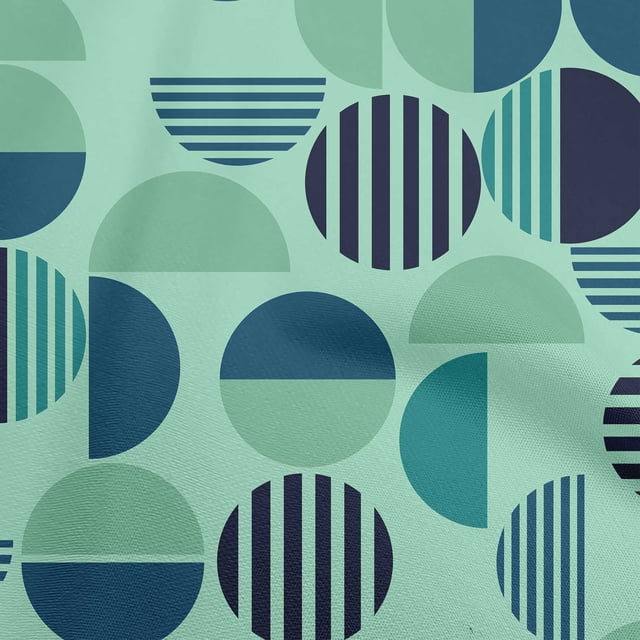 oneOone Georgette Viscose Light Mint Green Fabric Geometric Sewing Material Print Fabric By The Yard 42 Inch Wide