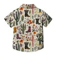 thumbnail image 6 of LIBRCLO Kids Button Down Shirts for Boys Size 8 Years Short Sleeve Summer Beach Shirts Casual Cowboy Prints Shirt Beige, 6 of 8