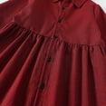 thumbnail image 6 of VNKIDY Girls Kids Collared Gingham Shirt Dress Long Puff Sleeve Button Front Flowy A Line Casual Dress For Daily School Wear Trendy Dress, 6 of 8