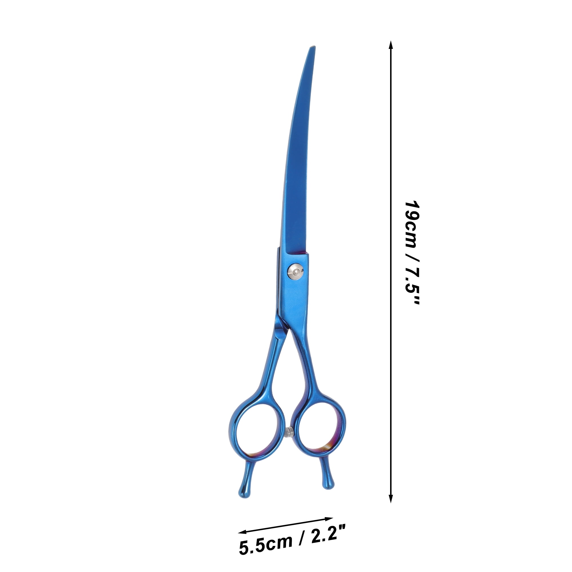 Unique Bargains Dog Grooming Scissors with Curved Design Blue