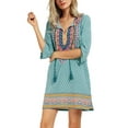 thumbnail image 5 of Urban CoCo Bohemian Ethnic Style Shift Dress (M, Pattern 18), 5 of 6