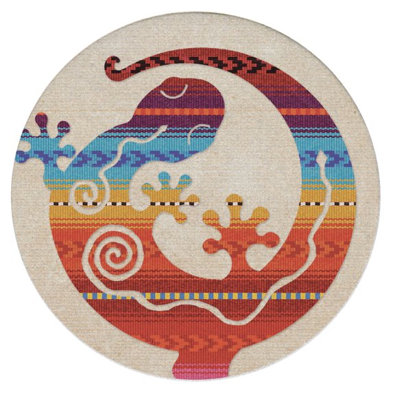 Thirstystone "Southwest Gecko" Single Round Natural Sandstone Coaster