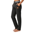 thumbnail image 3 of qolati Sweatpants for Women Lightweight Loose Fit Cotton Linen Work Trousers Casual Drawstring Elastic Waist Straight Leg Lounge Pants with Pockets Black L, 3 of 7