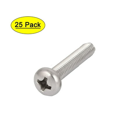 

Uxcell 25 Pcs M4x22mm 316 Stainless Steel Pan Head Machine Screws Silver Tone