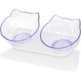 thumbnail image 1 of Cuencos dobles para perros y gatos, cuencos elevados para agua y comida para gatos con soporte elevado, cuenco alimentador para mascotas elevado inclinado a 15 ° para gatos (blanco), 1 of 7