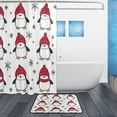 thumbnail image 2 of Bath Curtain & Non-Slip Bath Mat Set 12-Grommet Shower Curtain Memory Foam Bath Rug Penguin Pattern, 2 of 8