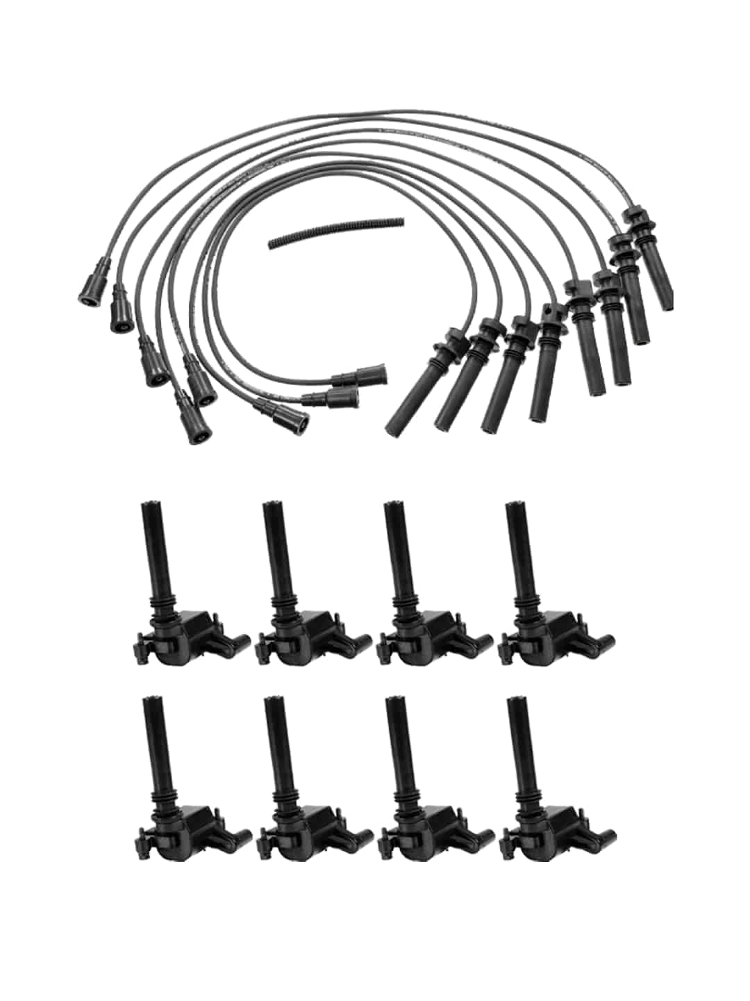 Set of 8 ISA Ignition Coils and Wireset Compatible with 2005 Jeep Grand