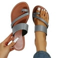 thumbnail image 3 of ZTTD Fashion Summer Women Sandals Flat Lightweight Open Toe Comfortable Thong Solid Color Casual Beach Gray, 3 of 9