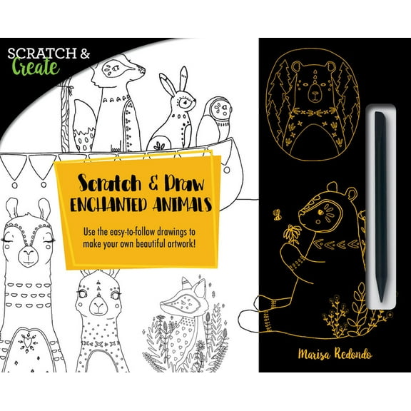 Scratch & Create: Scratch & Draw Enchanted Animals : Use the easy-to-follow drawings to make your own beautiful artwork! (Paperback)