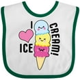 thumbnail image 3 of Inktastic I Love Ice Cream with Cute Ice Cream Cone Boys or Girls Baby Bib, 3 of 4