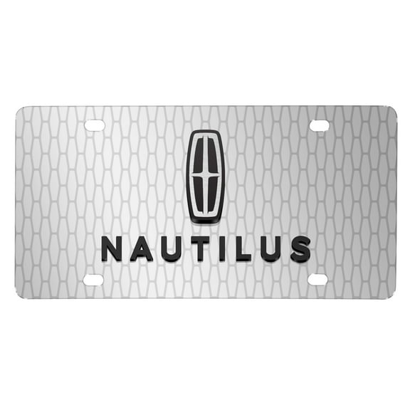 Lincoln Nautilus 3D Logo on Front Grill pattern Brushed Aluminum License Plate