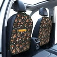 thumbnail image 3 of Kdxio Mushroom Snail Print 2 Pack Car Kick Mat Seat Cover Back Protector Mat with Pockets for Organizer Backseat Protector and Storage Anti Kick Pad for Vehicles, 3 of 9