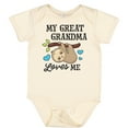 thumbnail image 3 of Inktastic My Great Grandma Loves Me with Sloth and Hearts Boys or Girls Baby Bodysuit, 3 of 5