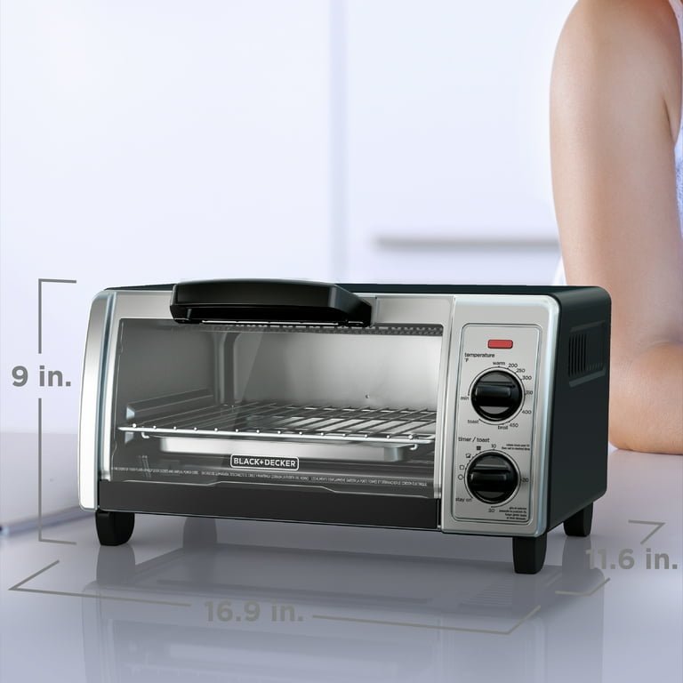 BLACK DECKER 4 Slice Compact Stainless Steel Toaster Oven TO1705SB Featuring EvenToast Technology Walmart