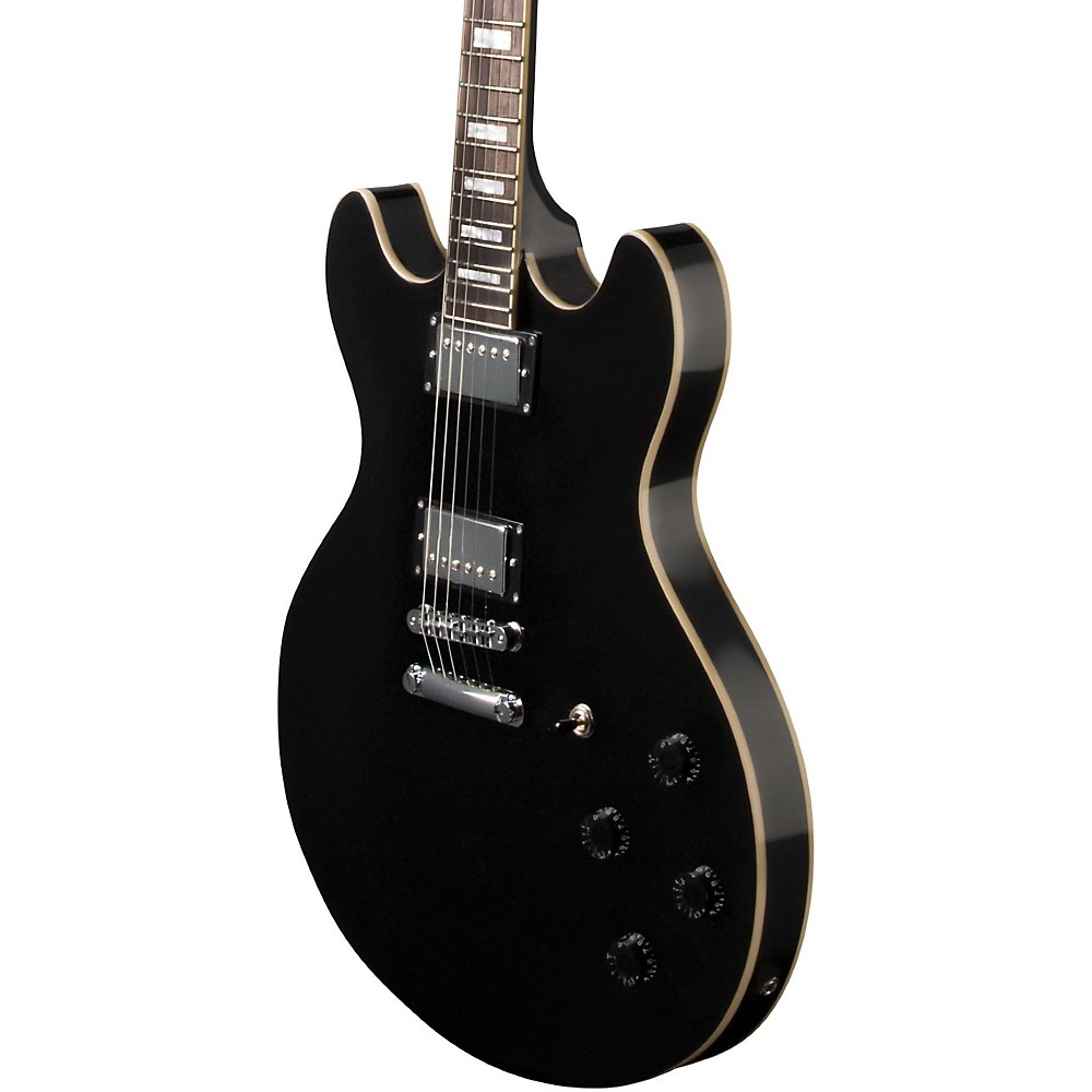 D Angelico Premier Series Dc With Stop Tail Piece Non F Hole Hollowbody Electric Guitar Black Walmart Com