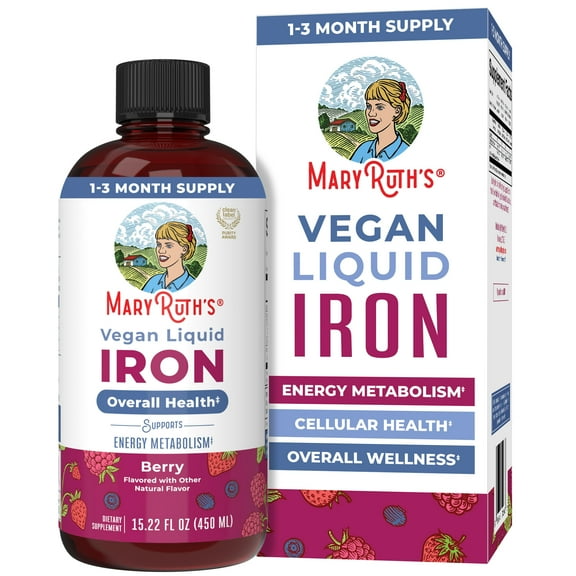 MaryRuth's Iron Supplement for Women Men & Kids Liquid Iron Supplement for Women Men & Kids 15.22 Fl Oz