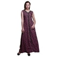 thumbnail image 1 of Bimba Robe Longue Décontractée d'Été Sans Manches à Fente avant Imprimée pour Femmes - Grande, 1 of 5