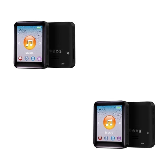 Seitruly Mini MP3 HIFI TF Tarjeta Estéreo Reproducción de video Lectura de libros Radio Grabación de sonido Carga rápida MP4 Reproductor de Negro 4G 2Conjunto