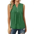 thumbnail image 5 of XFLWAM Women's V Neck Tank Tops Summer Sleeveless Dressy Tunic Blouses Ruffle Button Down Casual Lightweight Vest Shirt, 5 of 9