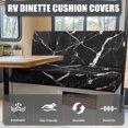thumbnail image 4 of Aplkyhs Black Marble RV Dinette Cushions Stretchable Camper Decor Washable Sofa Covers for 2 Cushion Couch Universal Furniture Covers for Sofa and Loveseat, 4 of 7