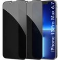 thumbnail image 3 of [2 piezas] para pantalla de privacidad de vidrio templado compatible con iPhone 14 Pro Max vidrio protector 6.7", película Anty-Spy compatible con película protectora iPhone 14 Pro Max, 3 of 7