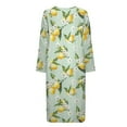 thumbnail image 5 of Xoenoiee Lemon Plumeria Flower Print Womens Housecoat Zip Robe Zip Up Front Robe Bathrobe Zipper House Coat Crew Neck Loungerwear Nightgowns with Pockets, 3XL, 5 of 7