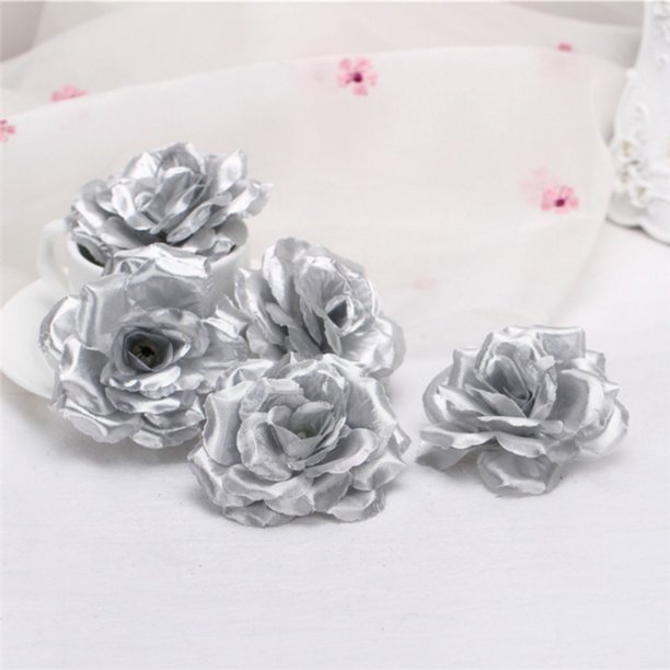 5 Pack Silk Flowers Artificial Silk Rose Heads Bulk Flowers 8cm For Flower Wall Kissing Balls Wedding Supplies Walmart Com Walmart Com