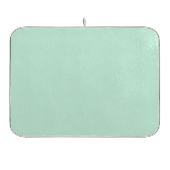 Pastel Green Dish Drying Mat 16x18 Absorbent Microfiber Draining Rack Pad for Kitchen Counter Sink