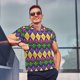 thumbnail image 4 of Balery Mardi Gras4 Camisa Polo de Hombre con Estampado, de Manga Corta y Tejido Medio, Camisa Tipo Golf Polo-Small, 4 of 6